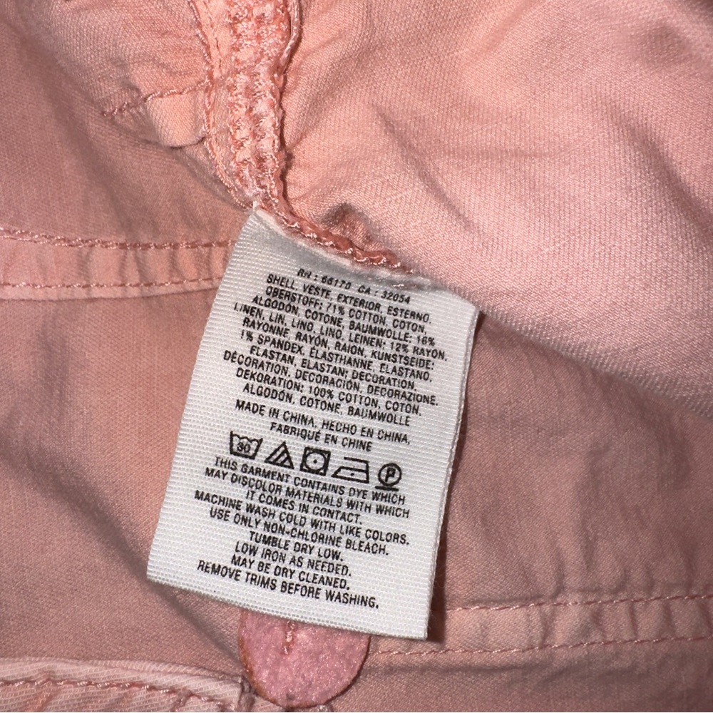 Anthropologie The Wanderer Pink Utility Cargo Pants Size 26 Cotton Linen Blend - Picture 10 of 15